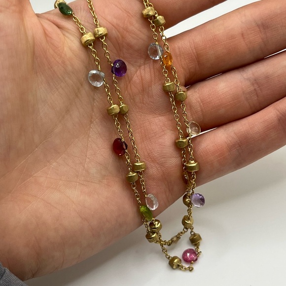 Marco Bicego 18K Gold Multi-Color Gemstone Chain Layered Paradise Necklace *Read - Picture 7 of 9